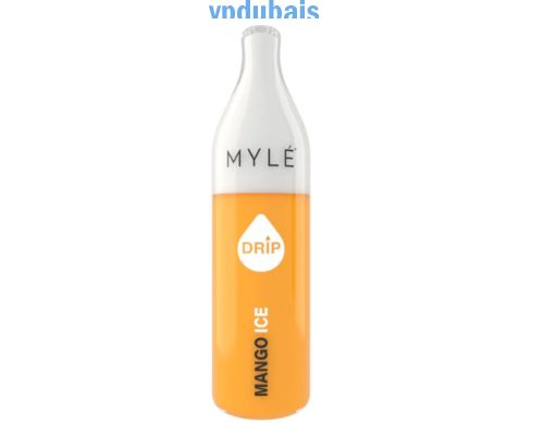 General Information MYLE is always innovating their popular disposable e-cigs to provide their customers with the best in industry experience. The Drip is no exception, featuring a new device shaped for your comfort and improved internals for the best vaping experience available. The bottle-shaped Drip device features a glossy, colorful, sleek exterior feel that slips easily in and out of your pocket. With a large 6ml tank which will deliver 2000 puffs, a 1.75 ohm coil for large vapor production, and an 850 mAh battery, this powerful little device is ready for you all day and night. Specifications Comfortable Design Lightweight 1.75 ohm coil 850 mAh battery 6ml built-in reservoir 50mg of salt nicotine Ingredients Vegetable Glycerin, Propylene Glycol, Nicotine, Natural & Artificial Flavors Flavor FLAVOR DESCRIPTION Mango Ice A luscious peaches and cream tropical mango fruit taste with an icy blast of cool that is a refreshing finish. Notes Be sure to remove all stoppers and strips prior to attempting to vape the device. For further questions and concerns, we suggest contacting your health professional regarding the impact of vaping and ingestion of nicotine. WARNING: THIS PRODUCT CONTAINS NICOTINE. NICOTINE IS AN ADDICTIVE CHEMICAL.
