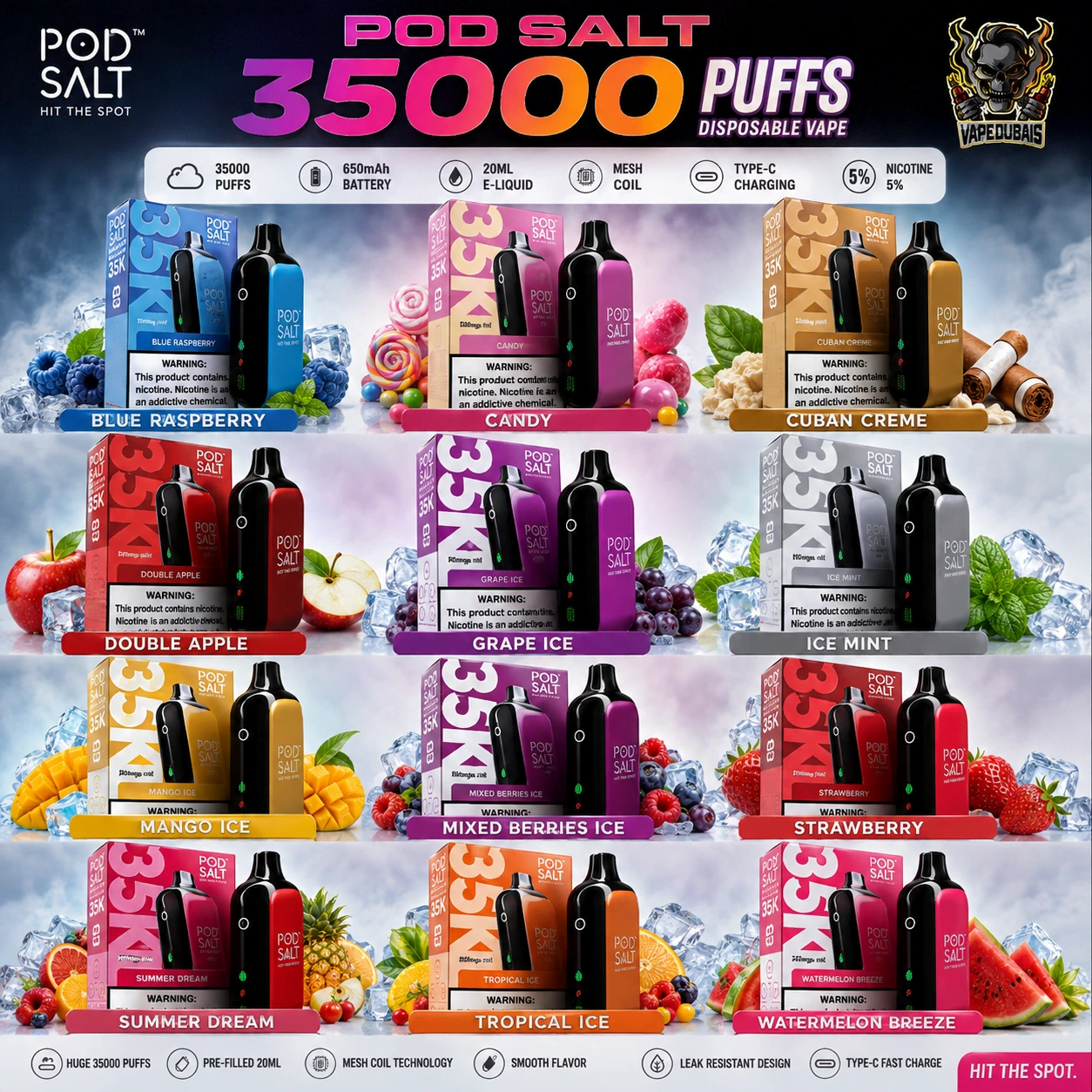 Pod Salt 35000 Puffs Disposable Vape Pod Salt 35000 Puffs