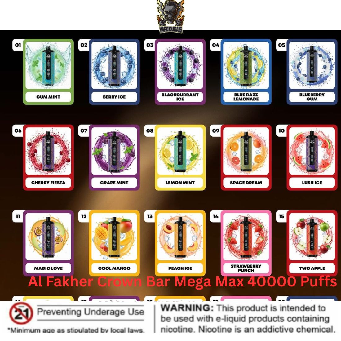 Al Fakher Crown Bar Mega Max 40000 Puffs in Dubai UAE Al Fakher Crown Bar Mega Max 40000 Puffs