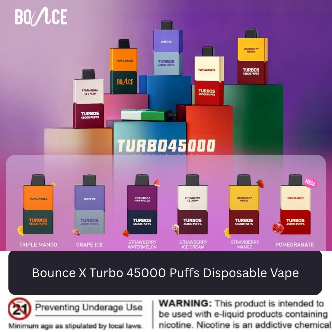 Bounce X Turbo 45000 Puffs Disposable Vape UAE