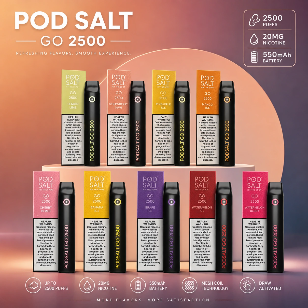 Pod Salt Go 2500 Puffs Disposable Vape Pod Salt Go 2500 Puffs Disposable Vape
